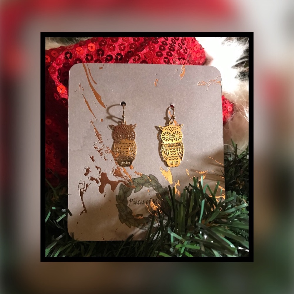 Super Cute Gold Owl Earrings